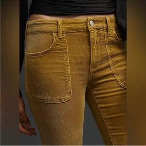 Anthropology Pilcro Gold Corduroy Flare Jeans